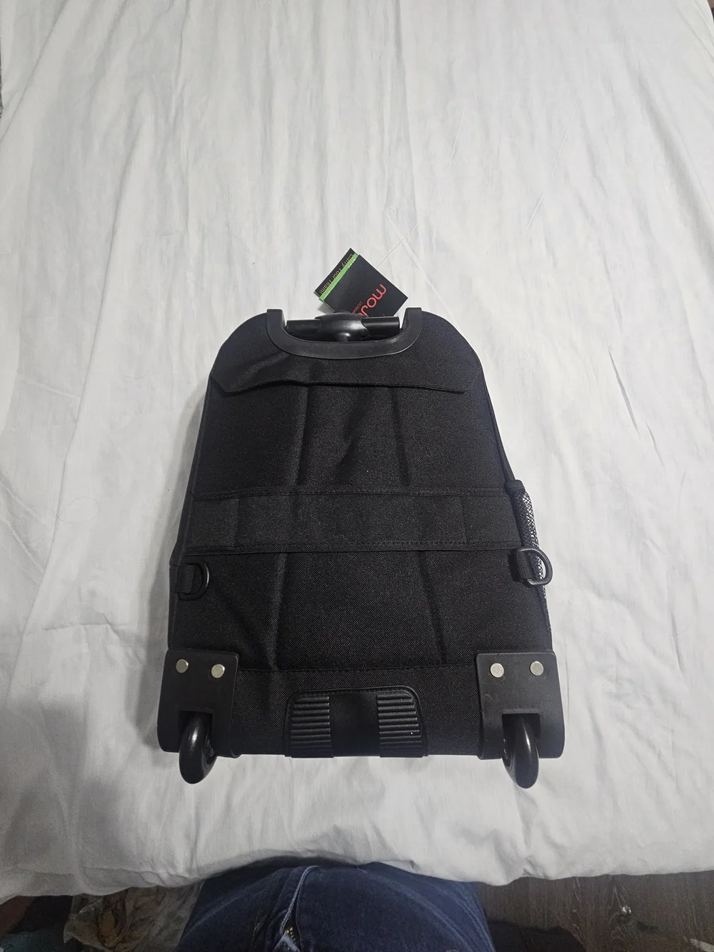 Glenco Black Backpack with Branded Luggage Tag